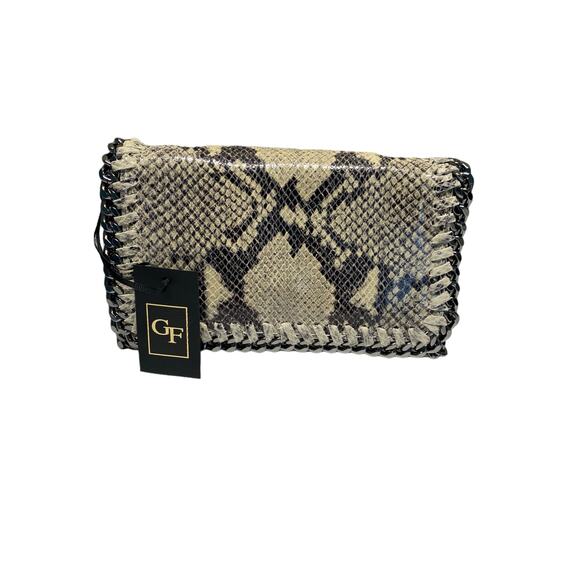 Snake Print Crossbody Bag with Chain Strap - Picture 2 of 8